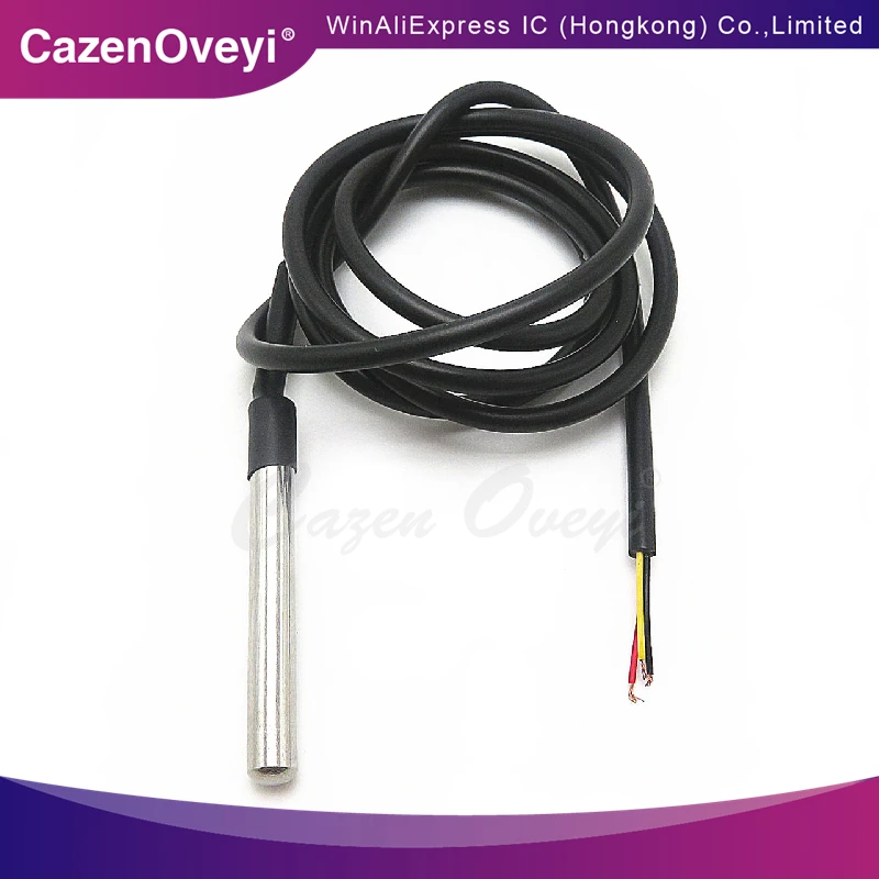 1piece Stainless steel package Waterproof DS18B20 temperature probe Temperature sensor 18B20 (1 meter long)