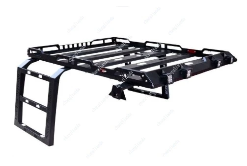 300LBS Roof Rack Cargo Carrier With 2 Side Ladders Compatible 2007-2018 Off Road Rooftop Utility Storage Basket