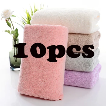 Serviette de visage absorbante en velours, chiffon de nettoyage doux et confortable, 10 pièces, 30x30cm