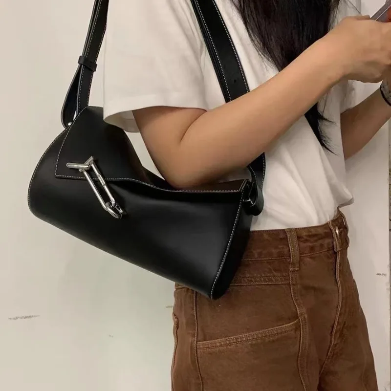 Fashion Exquisite All-match Elegant Cowhide Messenger Bags New Casual Latch Personalized Single-Shoulder Bag Square Crossbody