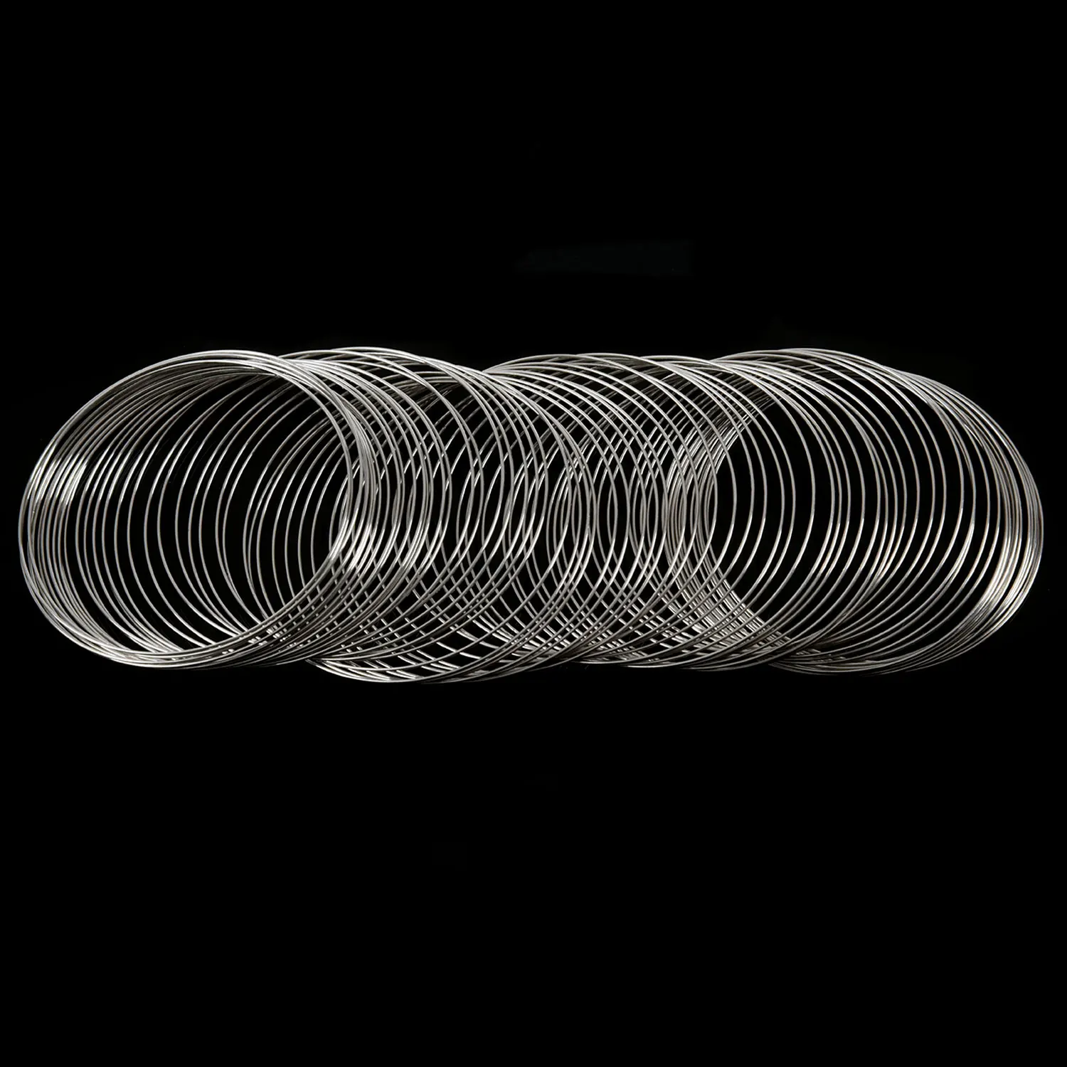 

ABIY-100Loops Memory Beading Wire for Bracelet 50mm-55mm(2 inch-2 1/8 inch) Dia