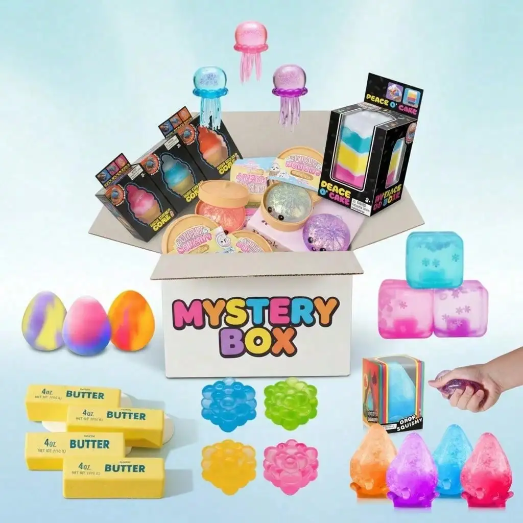 

Assorted 3Pcs Surprise Blind Box Squishy Toys Slow Rebound Squeeze Fidget Toys, Stress Relief