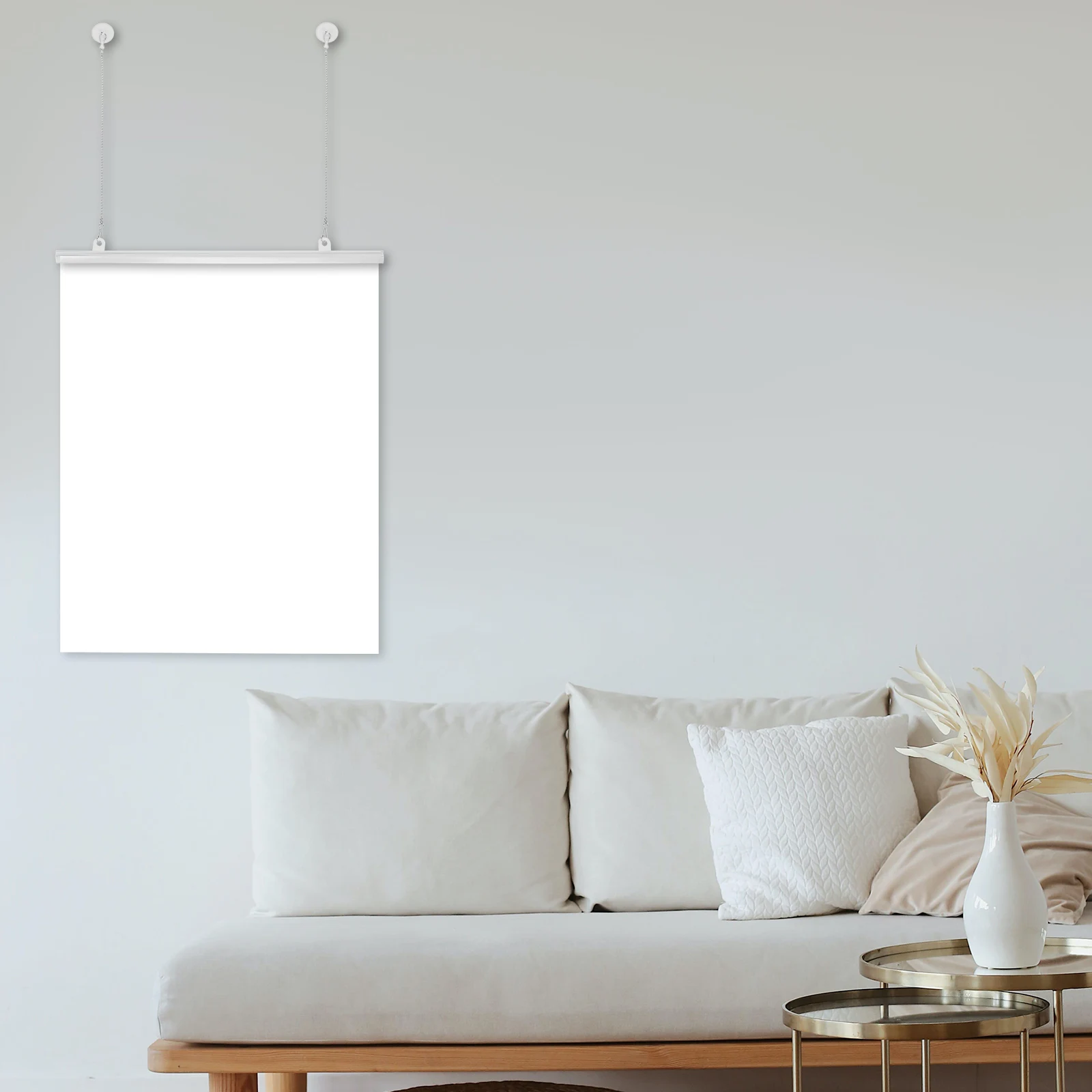 

2pcs Poster Hanging Pole Frame 30Cm With Clips Chain Sturdy Pvc Iron For Wall Decor Shopping Mall Exhibition Event Dowel Hanger