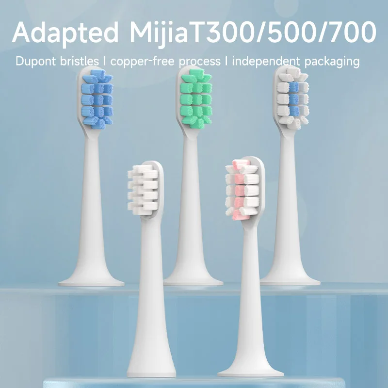 6PCS Replacement Brush Heads For XIAOMI MIJIA T300/T500/T700 Sonic Electric Tooth Soft Bristle Caps Vacuum Package Nozzles