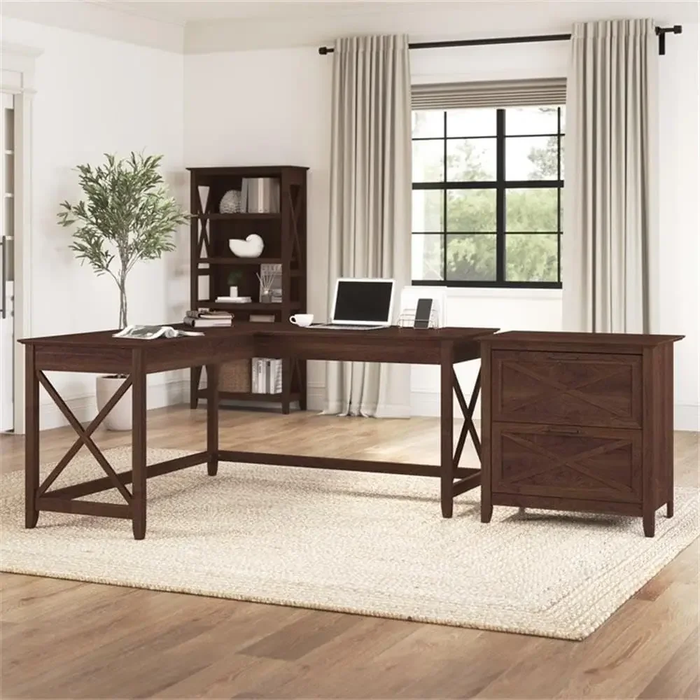 

Special Offer60W L Shaped Desk With 2 Der Lateral Ile Cabinet, Durable Desk And Iling Cabinet, Al Armhouse Style Home Oice Urnit
