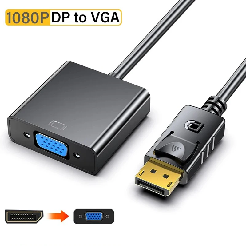 Convertisseur audio vidéo DP vers VGA, câble Displayport HD 1080P, adaptateur pour ordinateur portable vers budgétaire, moniteur TV