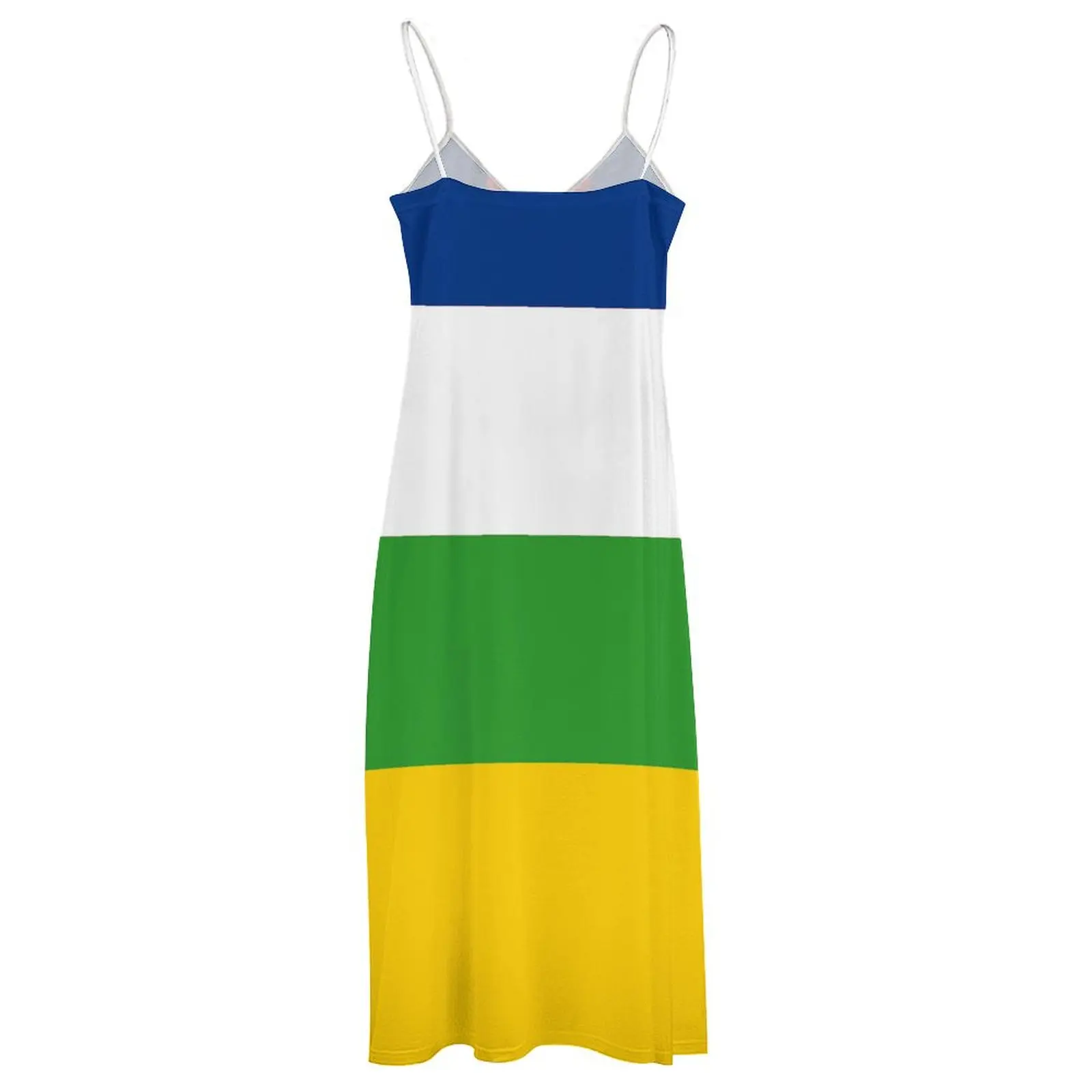 Long Dresses Dress Central African Republic Flag Print New Casual Sleeveless Women\'s V-Neck Printed Dress Swing Retro Dresses