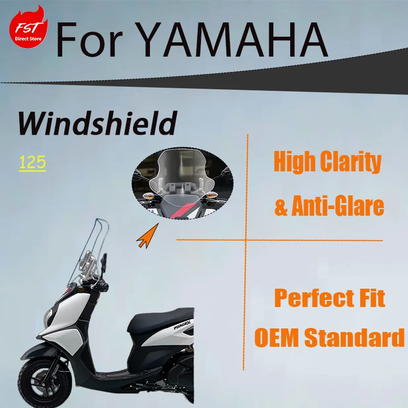 Modified Windshield Stainless Steel Bracket High Clear Wind Deflector for Yamaha Force 125