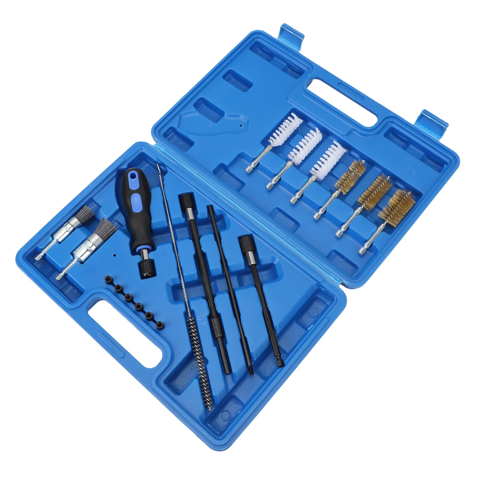 19Pcs/Set Cylinder Heads Cleaning Kit Rust Resistant Diesel Injector Seat Cleaning Brush Tool Universal Fit Sturdy for Vehicle