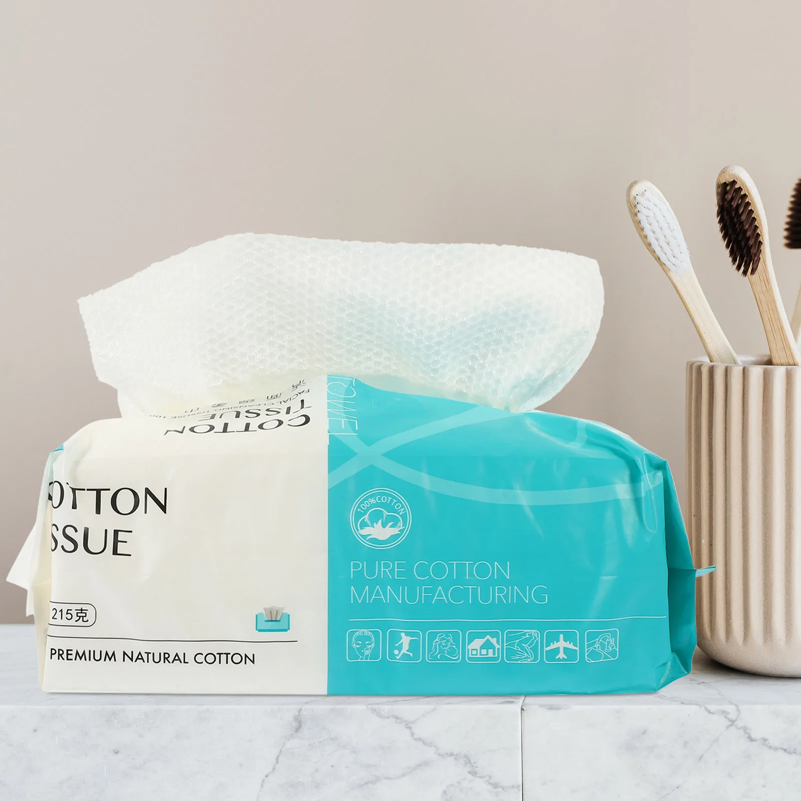 Salviette per la pulizia del viso in cotone Tessuto struccante premium Tutti i tipi di pelle Scatola portaoggetti da viaggio Salviette per la pulizia del viso