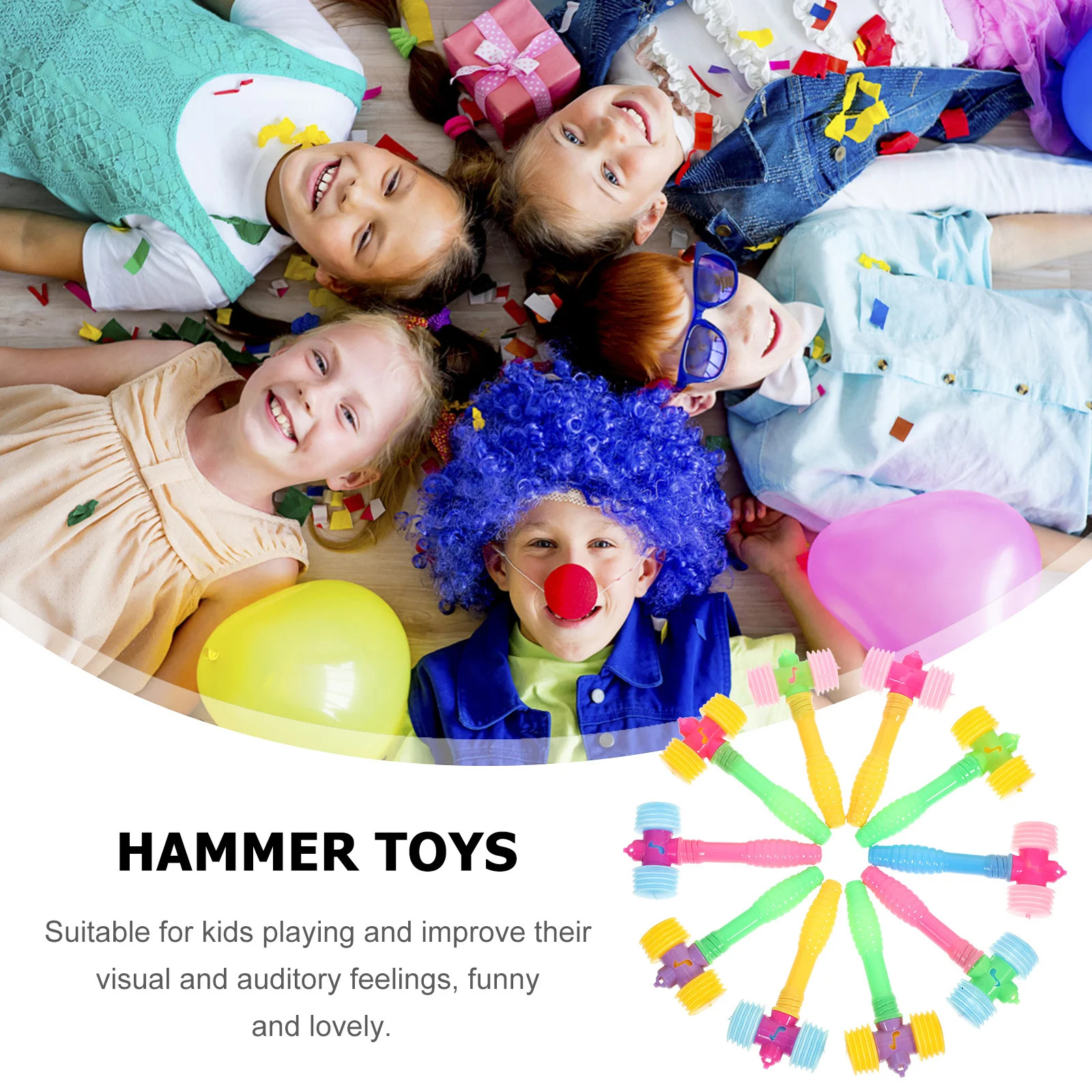 10Pcs Hammer Plastic Pounding Squeaky Mini Hammers for Visual Auditory Development Hammer Mallet
