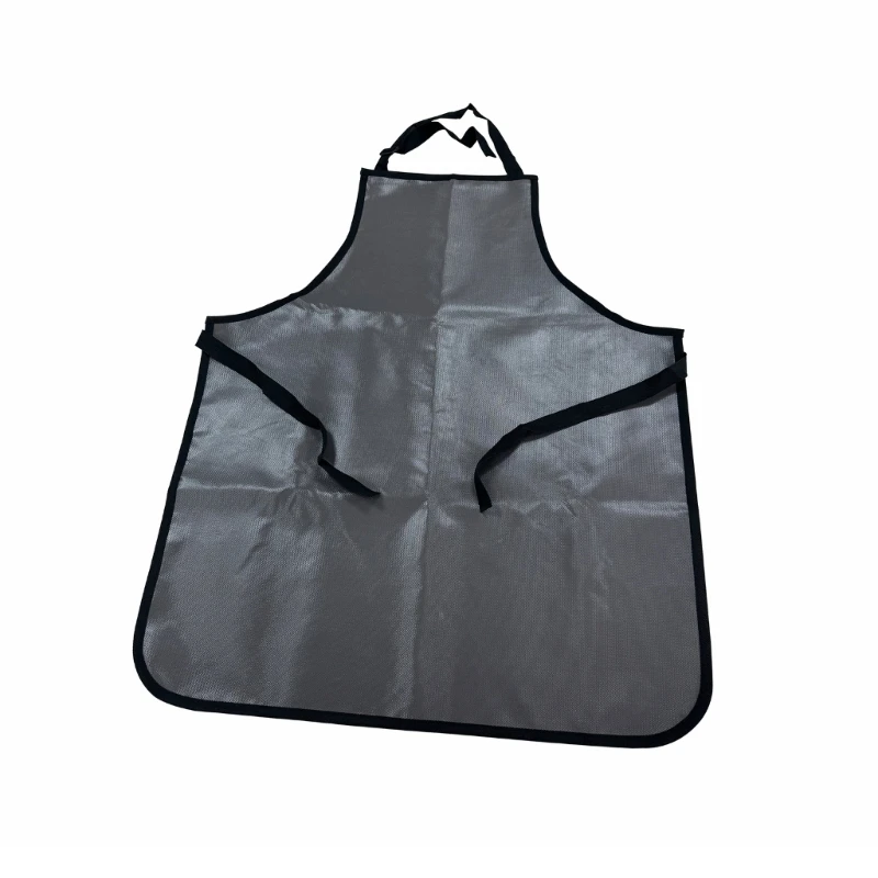 Protective Work Apron Full Front Coverage Silicone Coated Fabric with Adjustable Neck Opening and Waist Fastening Bands for H8WD