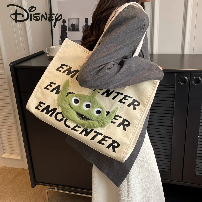 Disney Nova Moda Saco das Mulheres Desenhos Animados Grande Capacidade Commuter Shoulder Bag Lazer Versátil Ambiental Shopping Bag