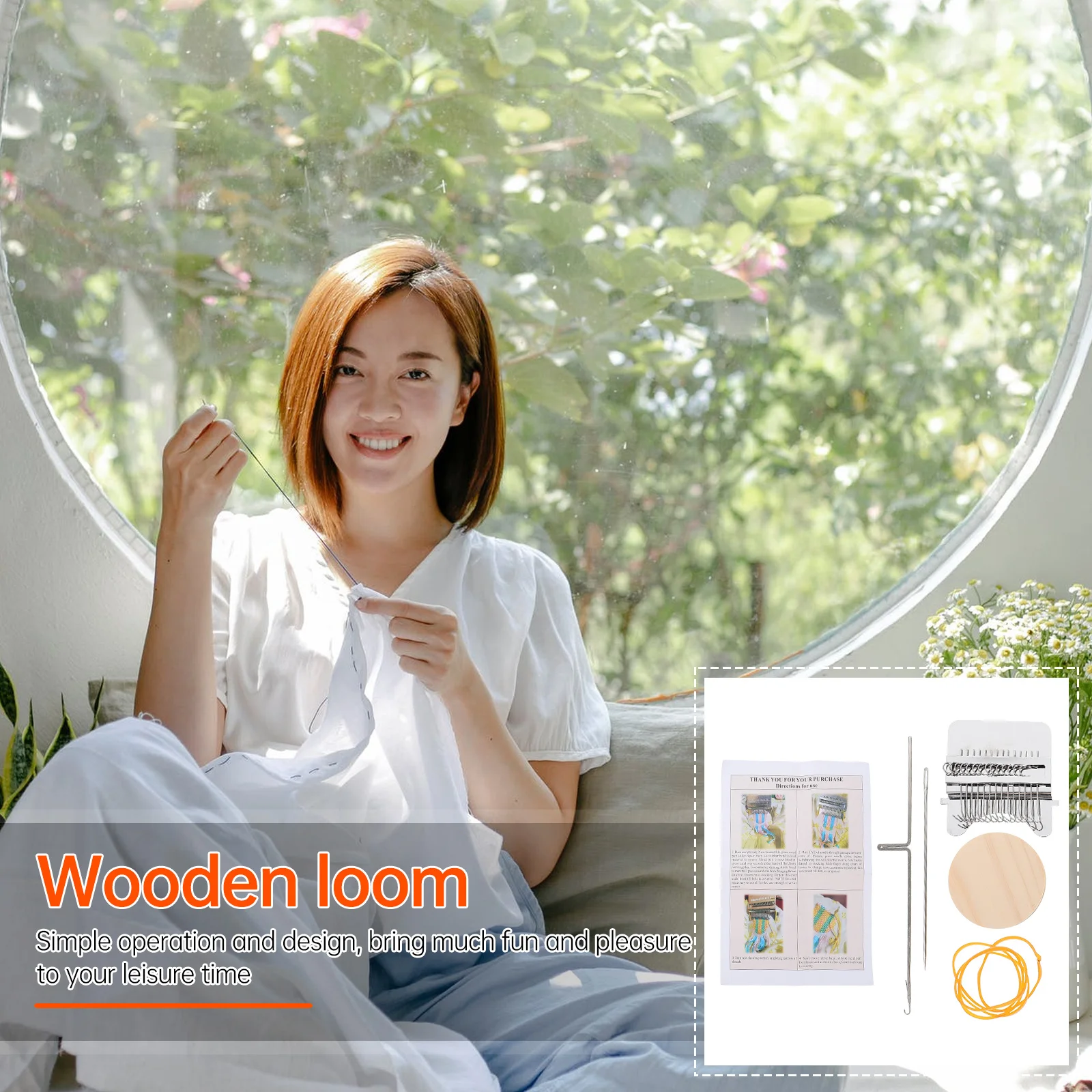 

1 Set Of Wooden For Clothes Diy Loom Mending Jeans Weaving Tool Hand Knitting Machine Mini Weaving Loom Tapestry Knitting Tool