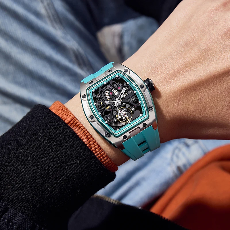 Mechanical Watch 2026 Luminous Transparent Steel Case Tourbillon Automatic Luxury Skeleton Dial Wholesale