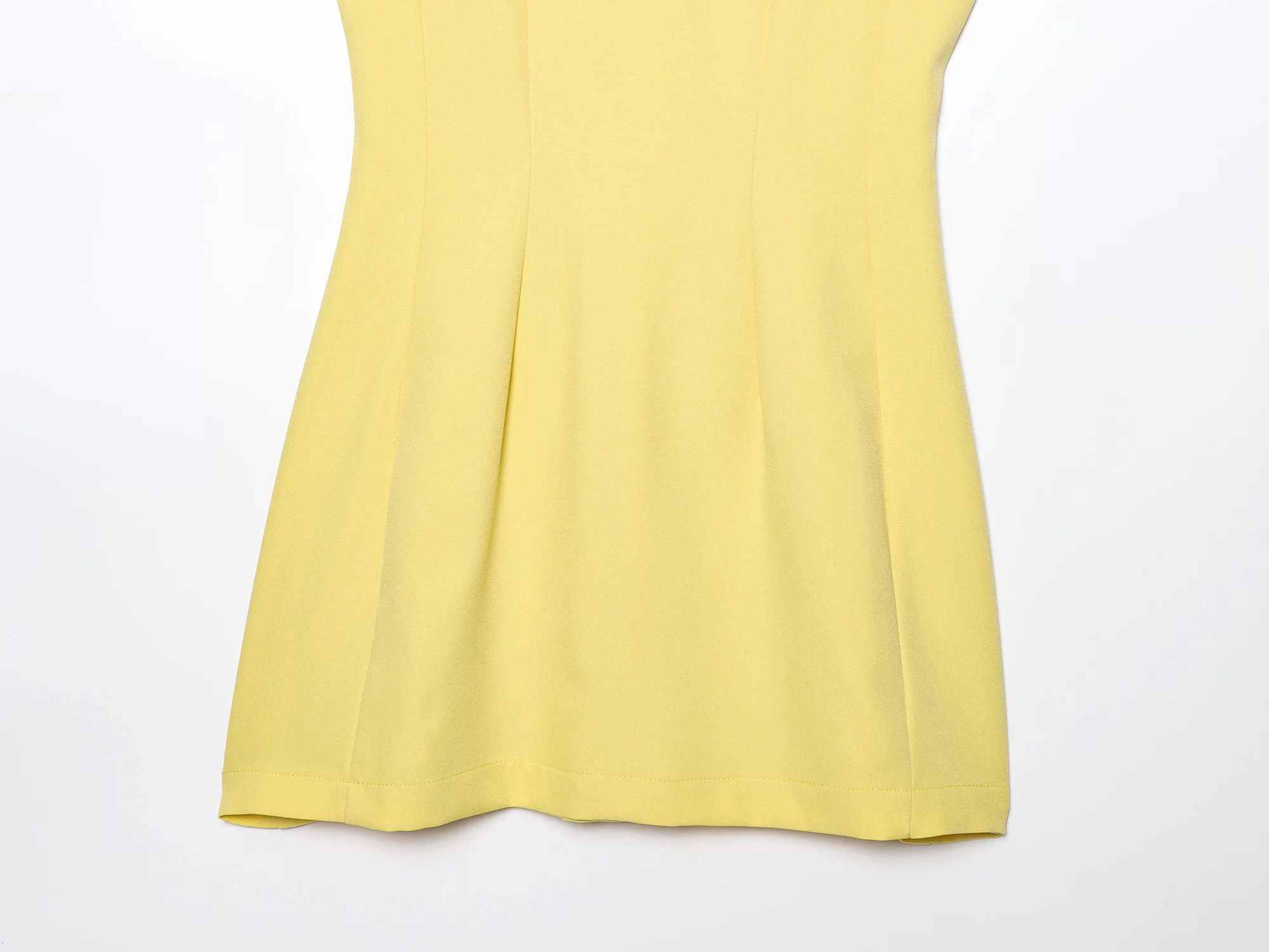 KONDALA Chic plissé jaune femme robe haute rue décontracté Y2K Mini robe mode 2025 été fête élégante sans manches robes