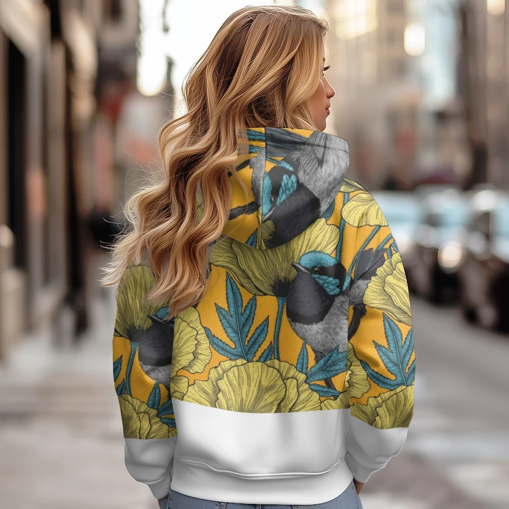 Women's Cotton Jacket,Short Style with Plush Insulation and Thick Coat,Fresh Yellow Flower Splicing Women's Cotton Robe Winter