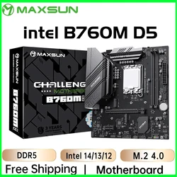 MAXSUN Motherboard Challenger B760M D5 support Intel 14/13/12th generation Core CPU DDR5 M.2 PCIEX16 4.0  Computer components