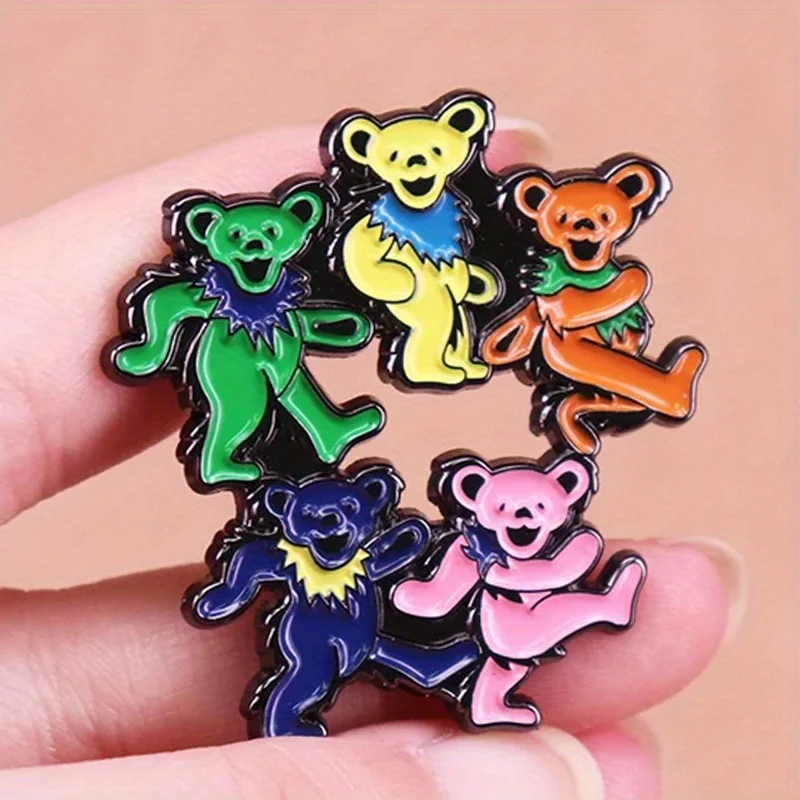 Dancing Bears Enamel Pin Rock Band Inspiration Brooch Music Album Enamel Pin Fans Gift Collections