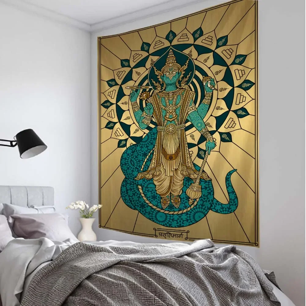 Hindu mythology tarot tapestry psychedelic art wall hanging hippie witchcraft TAPIZ astrology boho home decor backdrop fabric