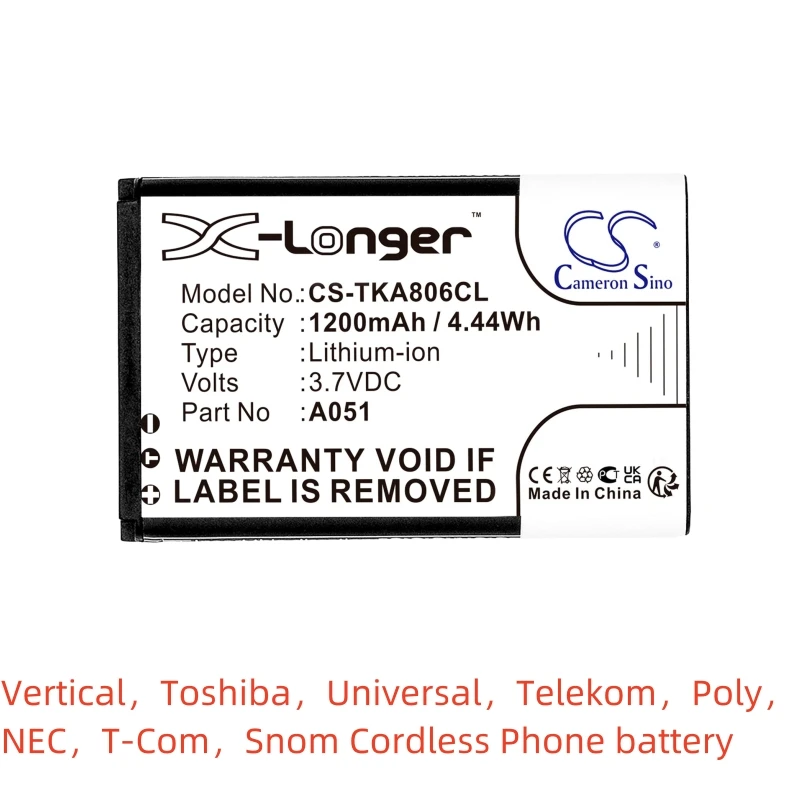 Li-ion Cordless Phone Battery for Vertical Toshiba Telekom Poly NEC T-Com Snom,RTX CT8010 IP4100 A806 Rove 30 ML440 Sinus A806