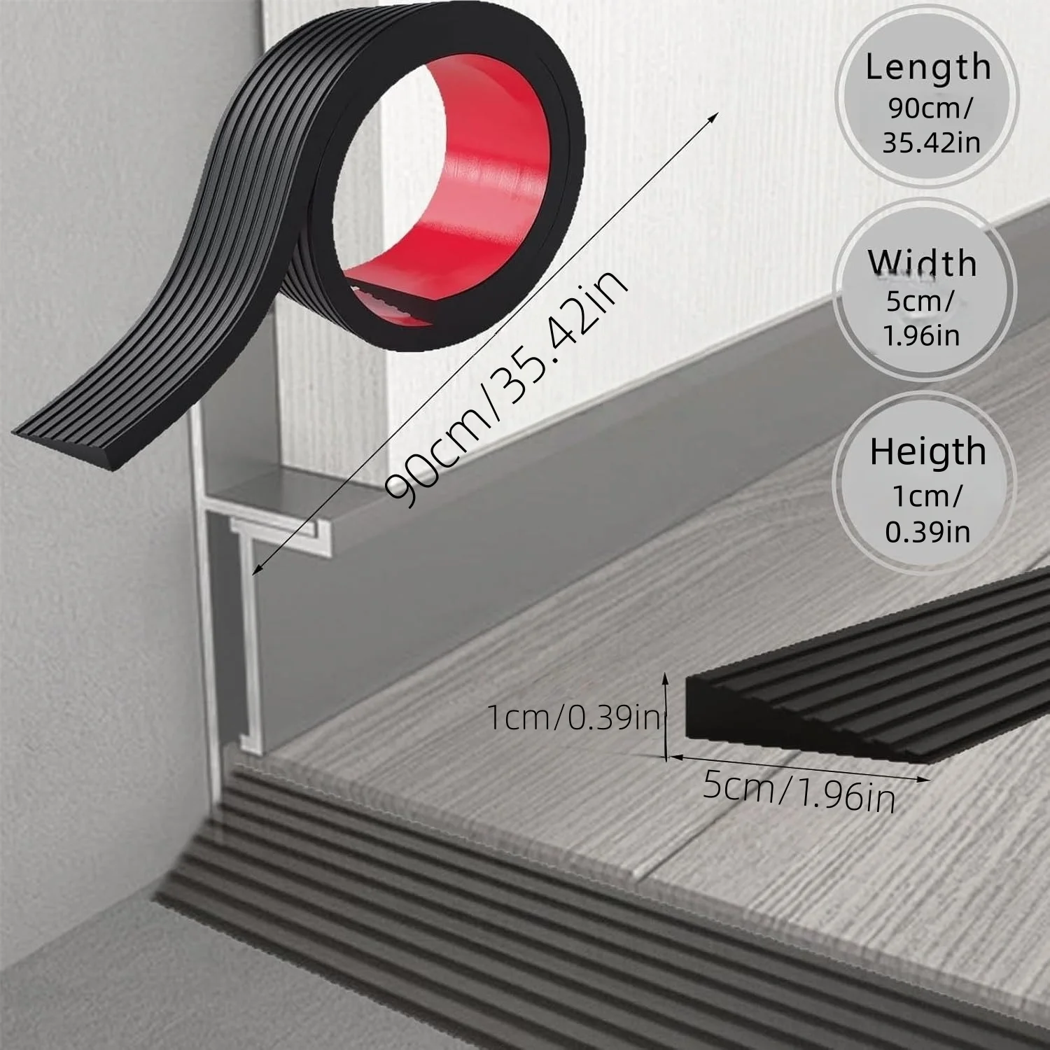 1PC Multi Purpose Ramp Pad - Self-Adhesive, Durable, Anti Slip, Suitable for Sweeping Robots, Shopping Carts