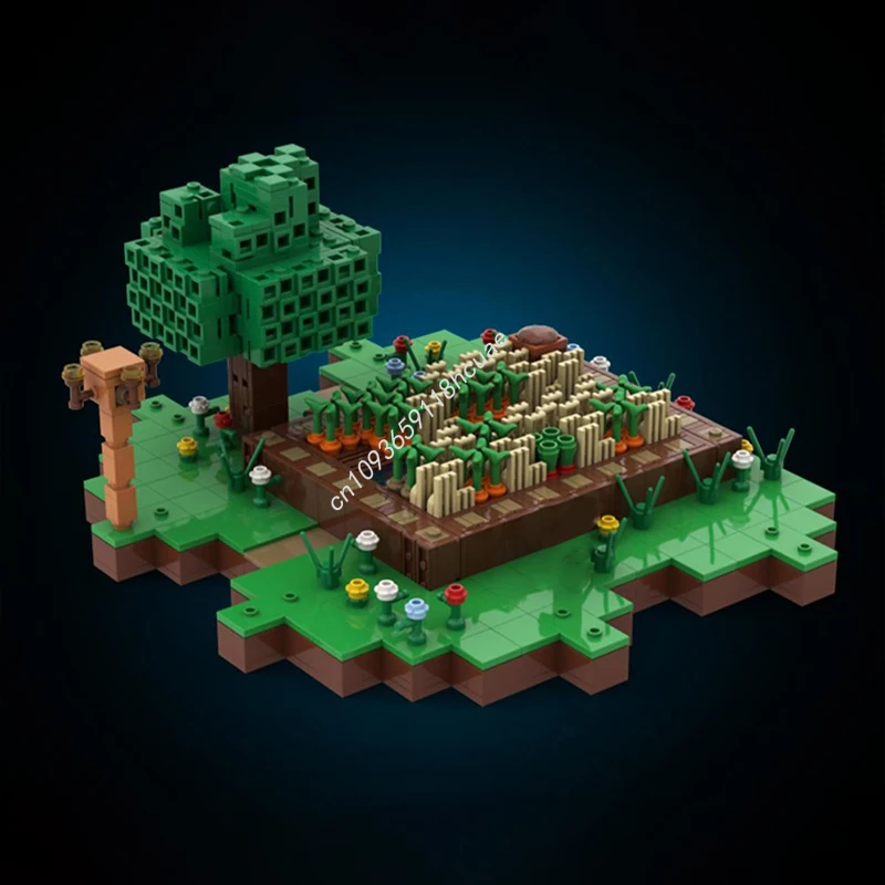 1311 Uds. MOC Preciso granja de pueblo modular Pixel World modelo bloques de construcción arquitectura para niños juguetes de cumpleaños regalos de navidad