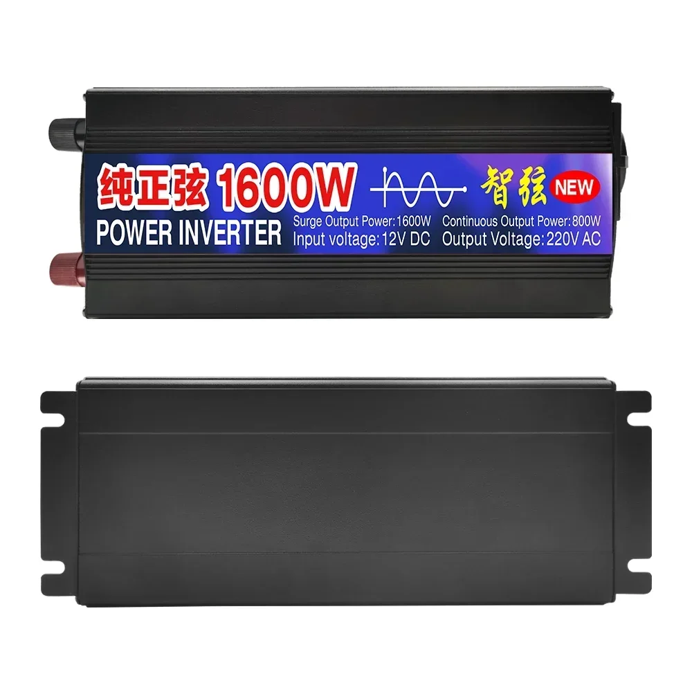 Pure Sine Wave Inverter 2000W 1000W 1600W 12V 24V 48V AC 220V 50Hz 60Hz Power Inverter Home Car Converter Solar Energy