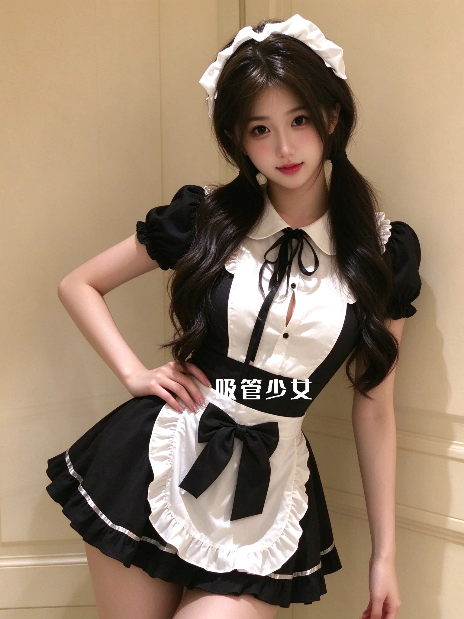 Alice plus Size Cute Maid Uniform Sexy Dress Virgin Lolita Nightgown Set Breathable Short Sleeve High Waist Short Skirt