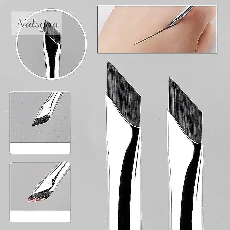 2/5pcs Upgrade Blade Eyeliner Brush Ultra Thin Fine Angle Flat Eyebrow Brush Precise Detail Eye Makeup