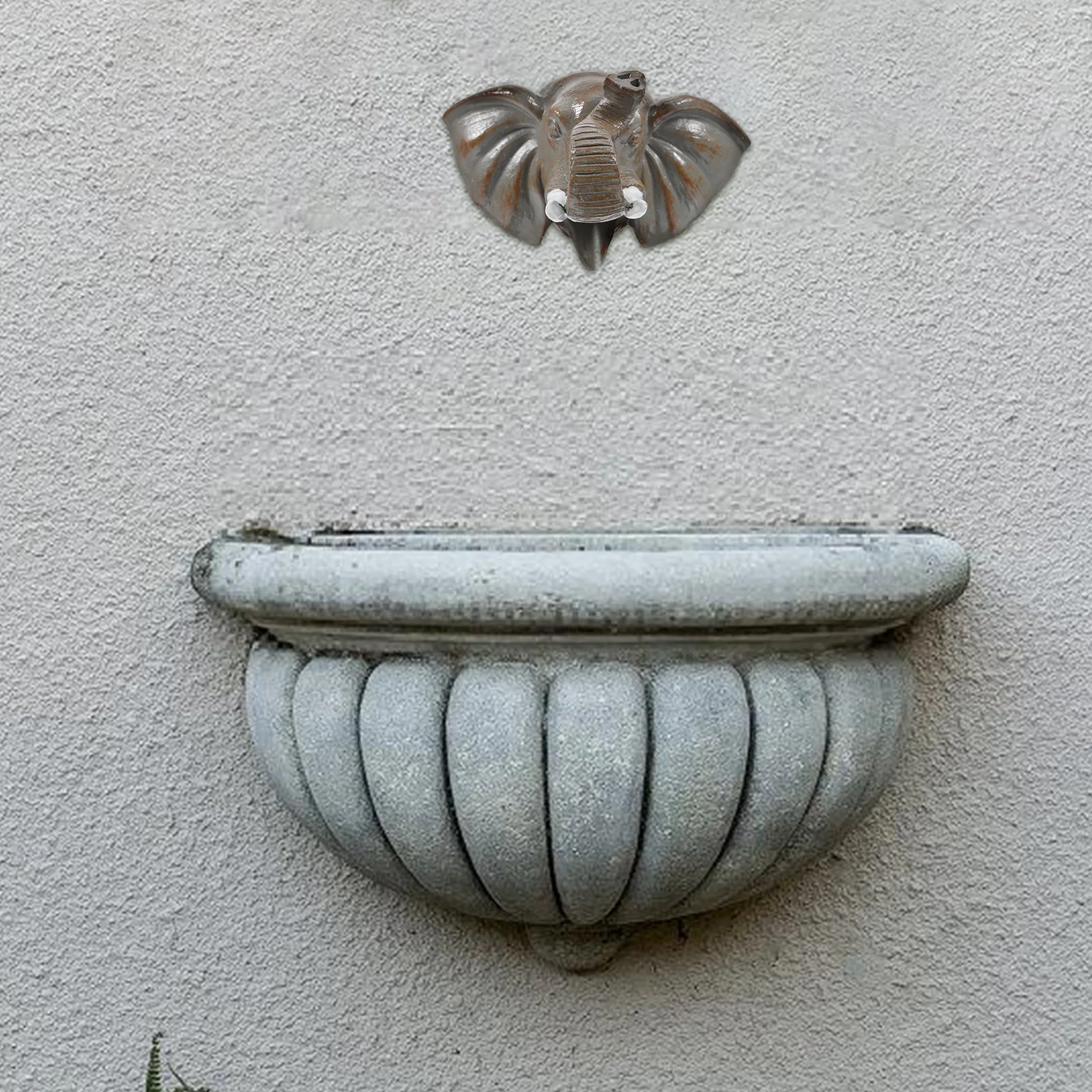 

Elephant Fountain Nozzle Sprinkler Spout Pool Water Spray Garden Statue Wall Mounted Adjustable Outdoor Decor