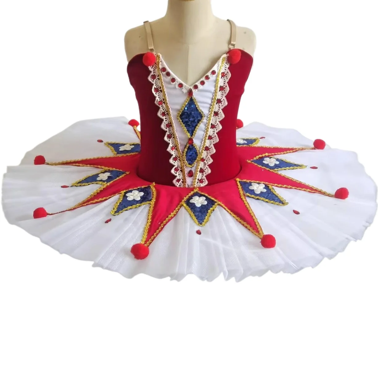 Children\'s Million Joker Ballet Tutu Kids Pancake Tutu Girls Women Ballet Skirt Competition Dance Performance Costume With Hoop