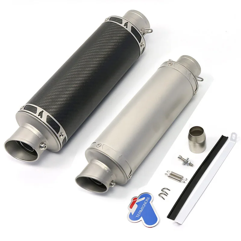 51mm Motorcycle Termignoni Exhaust Modified Carbon Fiber Steel Motocross Muffler Fz6 Cb600 Cbr250 Mt07 Atv Mud Bike Accessories