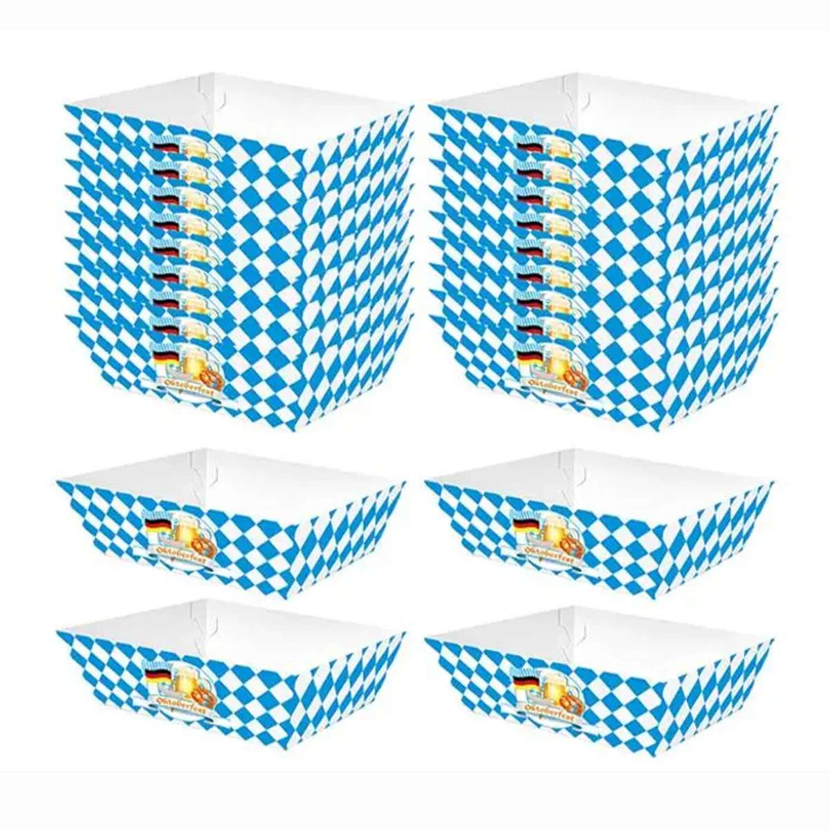 20PCS Oktoberfest Popcorn Box Chicken Rice Krispies Box Container Disposable Paper Box Party Meal Box