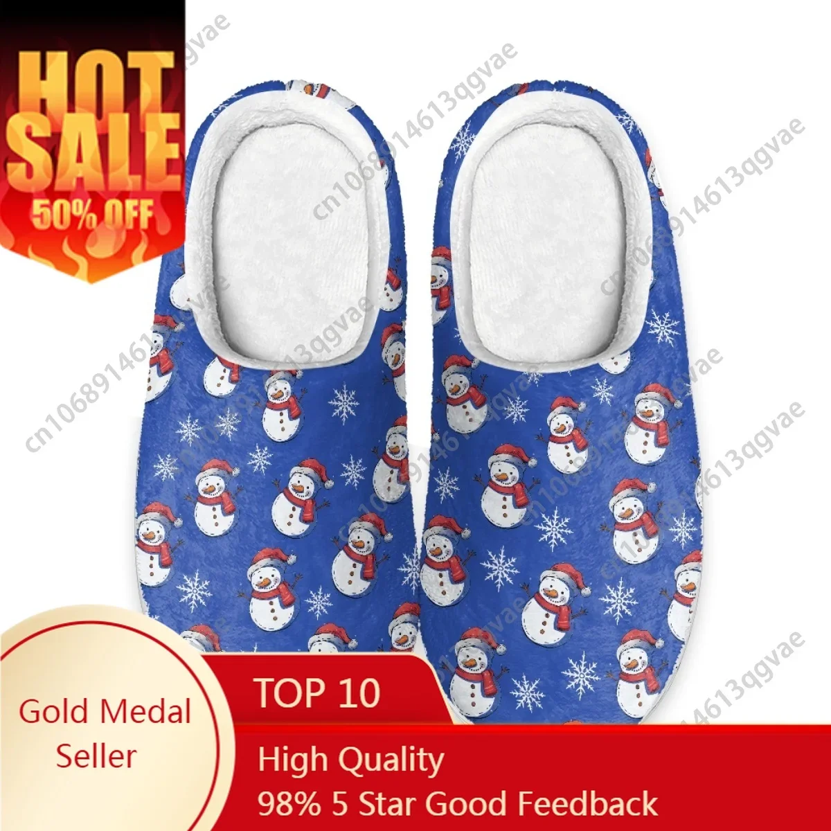 

Christmas Snowman Decorations Handmade Gift Home Cotton Slippers Mens Womens Teenager Plush Bedroom Keep Warm Custom Slipper