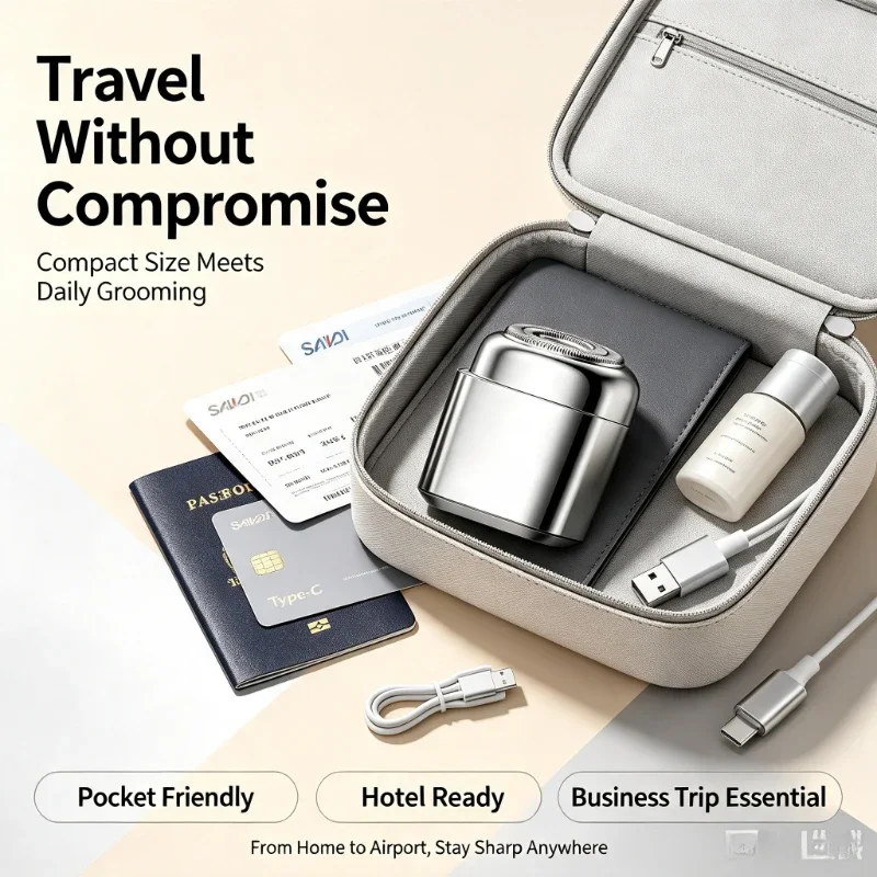 Portable Mini Men Electric Shaver Stainless Steel Blade Full Body Waterproof Pocket Beard Razor