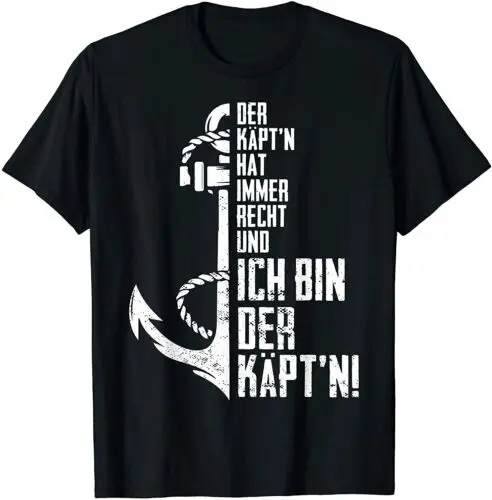 Neu Der Kapitän hat immer Recht ich bin der Kapitän Segel & Boot Männer T-Shirt