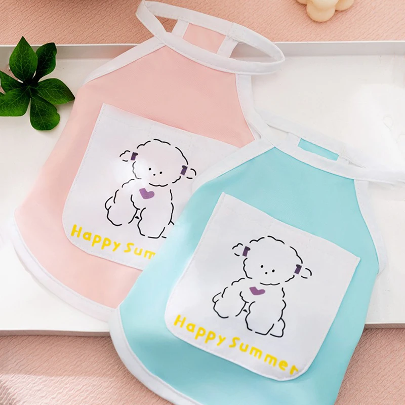 Breathable Bichon Cool-Style Strapless Summer Color-Blocked Neck-Strap Vest for Puppy Two-Legged Dog T-Shirt with Letter Print