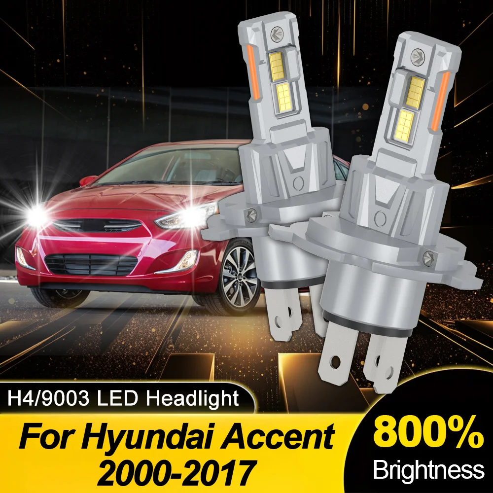 

High Power LED Car Lights Canbus H4 LED 40000Lm Lamp For Hyundai Accent 2000-2017 2016 2015 2014 2013 2012 2011 2010 2009