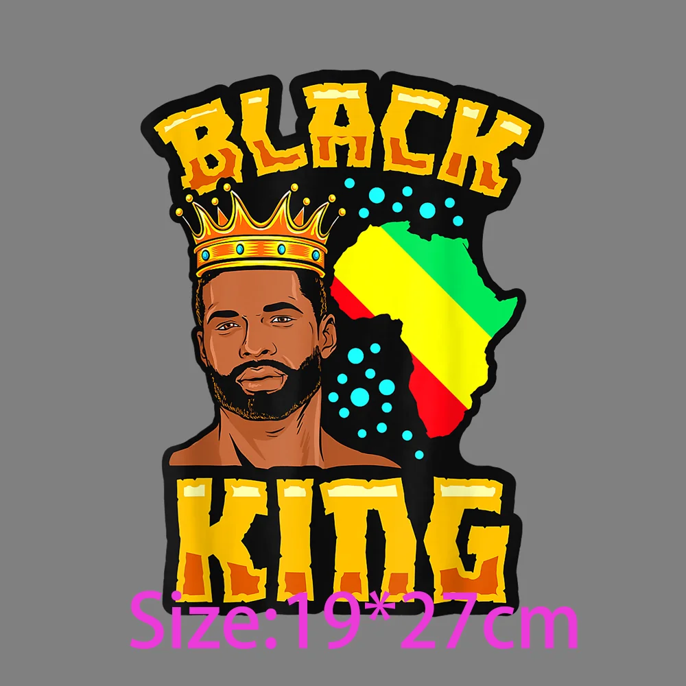 T-Shirt Transfer Black Lives Matter King Black Dope Dad Father Nutrition List Press Transfers iron on appliques for clothing diy