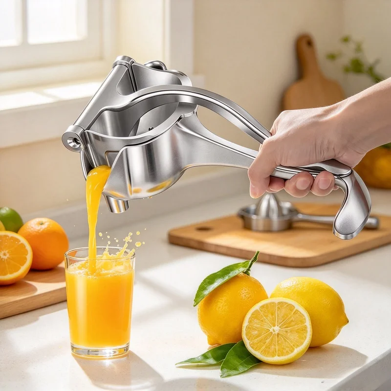 Hand Press Citrus Juicer Detachable Metal Alloy Squeezer Portable Lemon Orange Fruit Juice Extractor