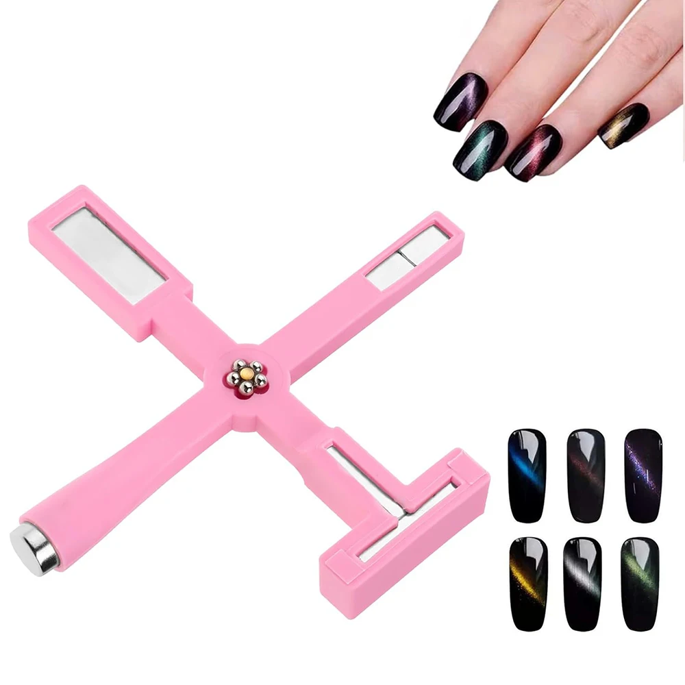 Nail Magnet 5 in 1 Multi Function UV/LED Gel DIY Tools Black/Pink Color Pen with Silicone Protective Manicure Stick Magnet