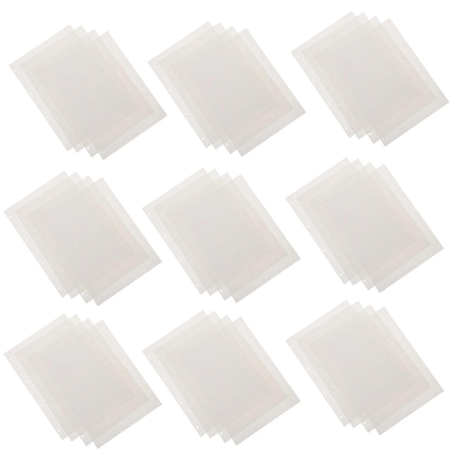 3Pack Graph Paper Loose Leaf  Quad Ruled 4 Hole Filler Paper Engineering Drafting Binder Refill Notebook Graphing Pages