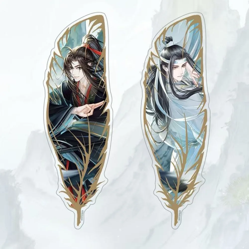 Anime Grandmaster of Demonic Cultivation Wei Wuxian Lan Wangji Feather Transparent Card Collection Gift Hanging Decorations