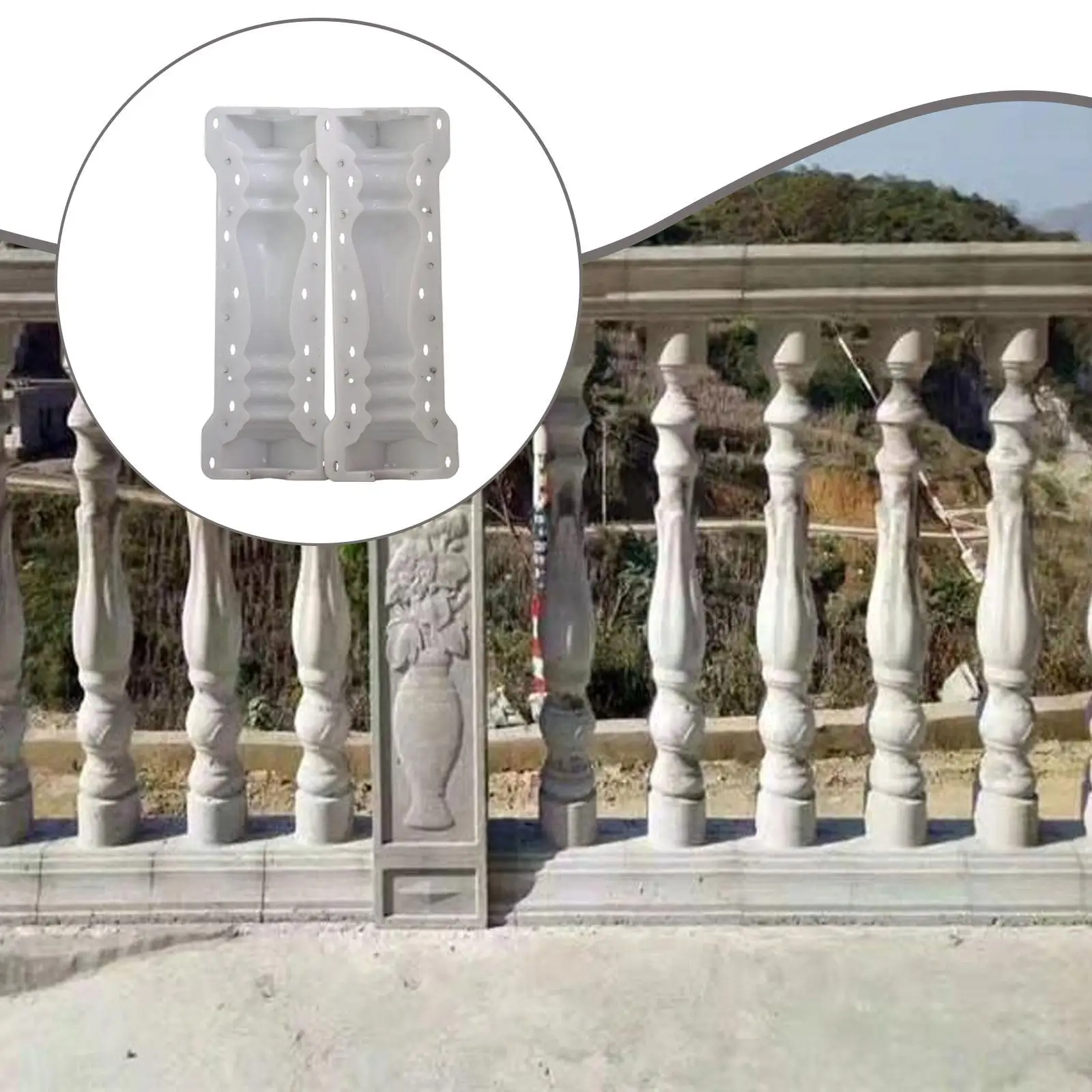 

Roman Column Form,Cement Casting Tool,White Balustrades Form for Park Fence Balcony