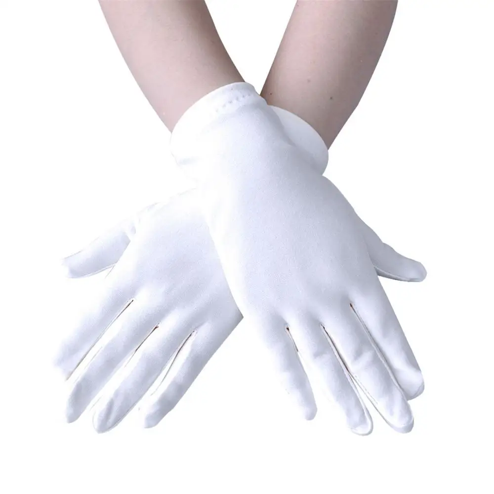 Woman Gloves Work Gloves Milk Silk  Gloves Solid Color Non-Slip Household Gloves Breathable Serving Waiters Mittens