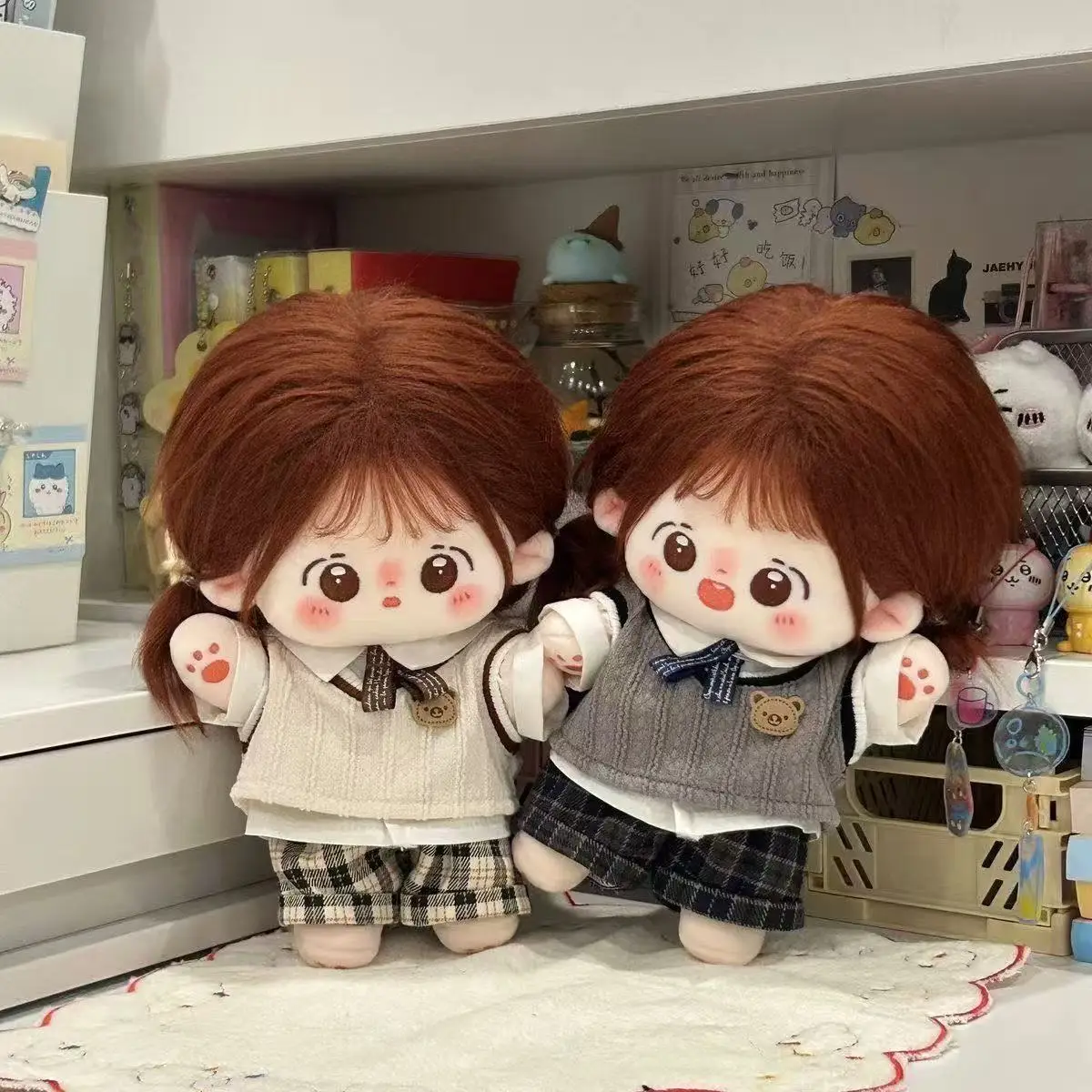 

20 см плюшевая кукла, милый красивый школьный стиль, осенне-зимний наряд без атрибутов, комплект кукол высокого качества