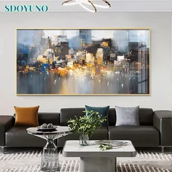 SDOYUNO 60x120cm farba według numeru abstrakcyjne miasto obraz rysunek na płótnie obrazy olejne według liczb zestawy prezent artystyczny Home Decor