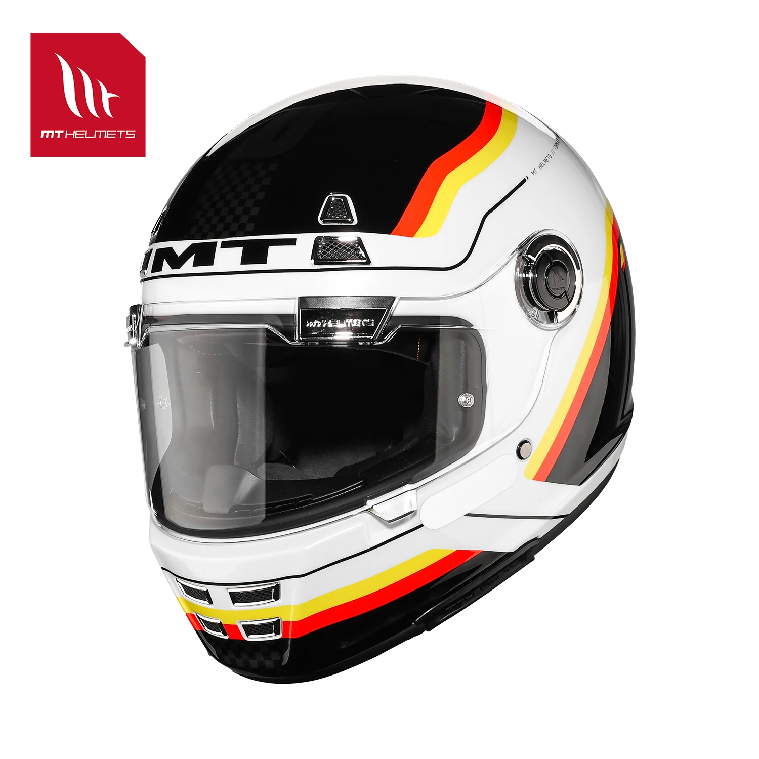 Retro Motorcycle Helmet New Full Face Anti-Fog Mt Jarama Gloss /Matte Double D Buckle S-Xxxl Track Air Flow System Racing Helmets