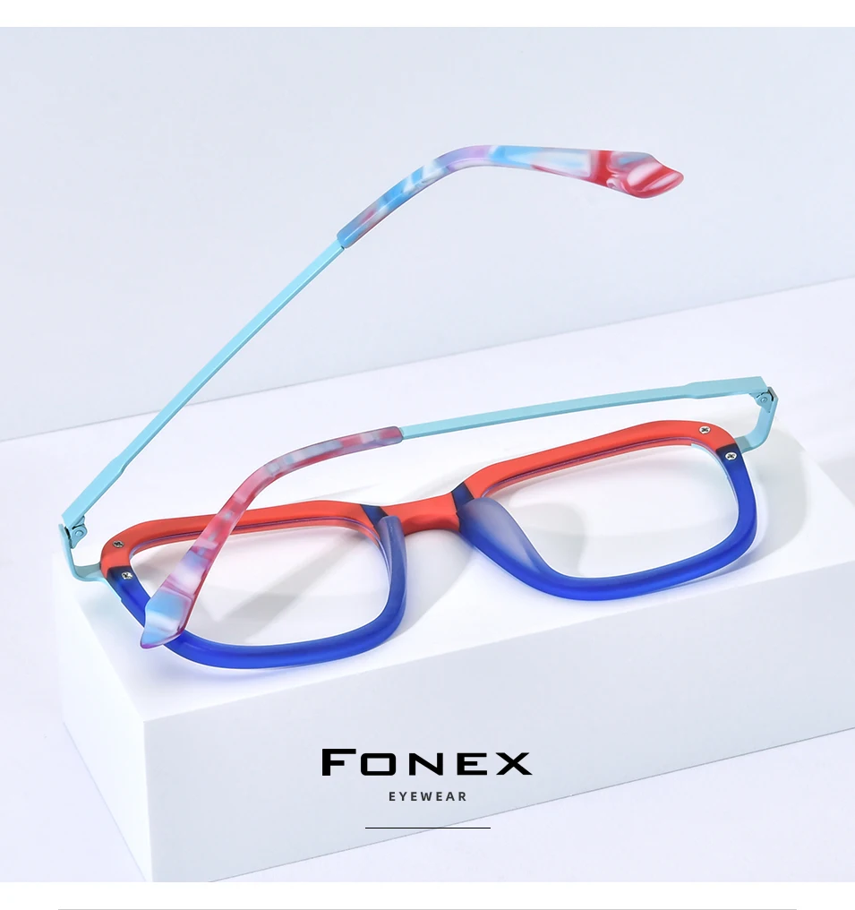 FONEX Acetat Titan Brille Rahmen Frauen Neue Marke Design Vintage Retro Runde Brillen Männer Japanische Brillen Brillen 85891 – Detail 14